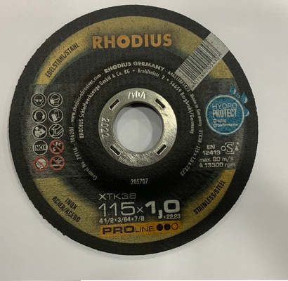 Disques de coupure 180mm abrasifs de RHODIUS 115mm 125mm avec une couleur noire matérielle